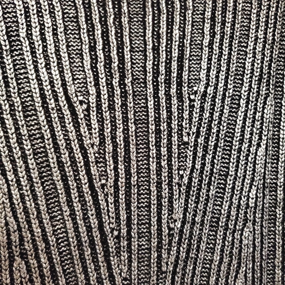 Zara - Silver Metallic Knit Bodycon Dress - Size S - Picture 13 of 14